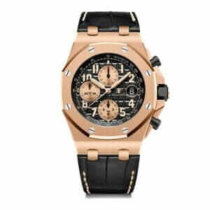 ap-royal-oak-rose-gold-black-leather-dial-replica