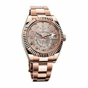 rolex-sky-dweller-everose-gold-sundust-dial-326935-left-replica