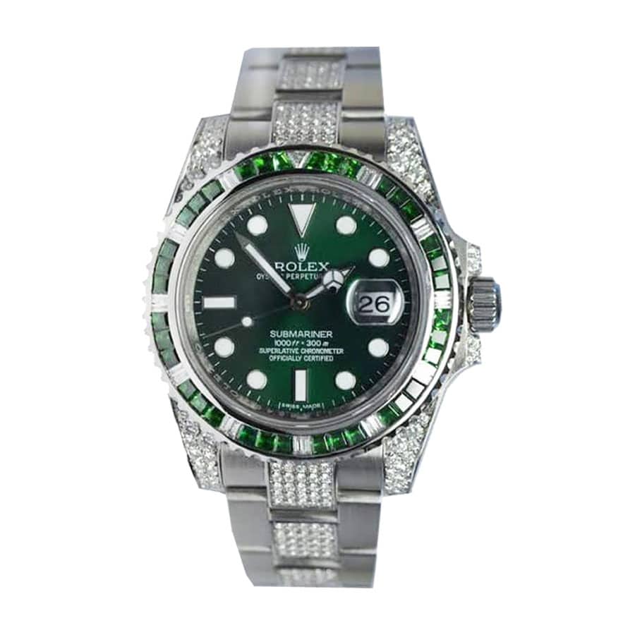 rolex-submariner-hulk-116610lv-diamond-green-dial-iced-out-replica