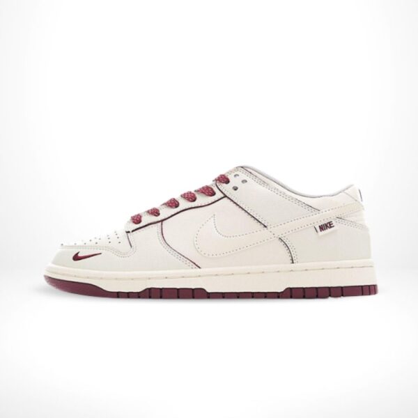 Nike Dunk Low Mini Swoosh Cream Burgundy