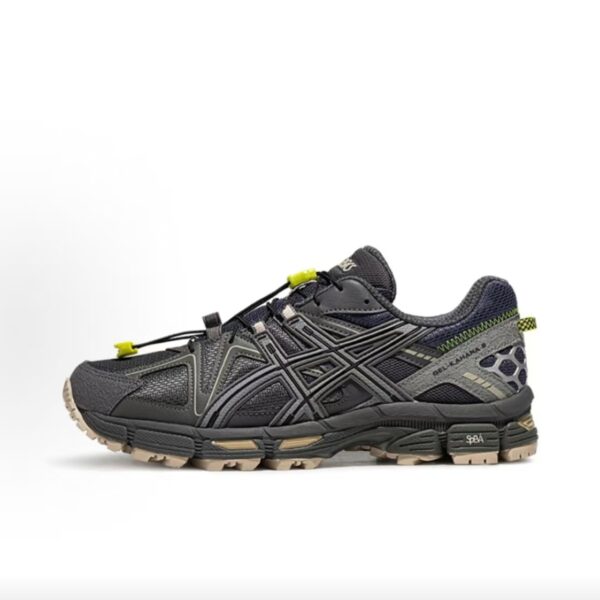 ASICS GEL‑Kahana 8 Trail Running Shoes Dark Grey Green Quick‑Lock Laces Outdoor Sneakers