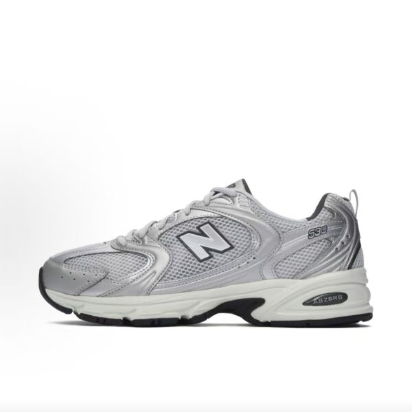 New Balance 530 Unisex Retro Trainers Metallic Silver Grey MR530LG
