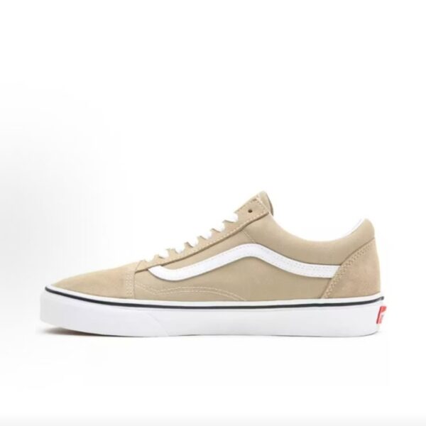 Vans Old Skool Unisex Skate Trainers Beige Khaki White