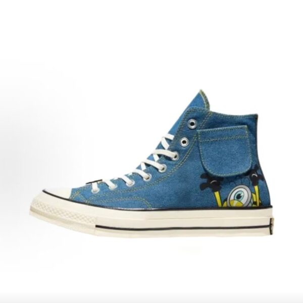 Limited Collab Chuck 70 Hi Minions Blue Denim Casual Sneakers