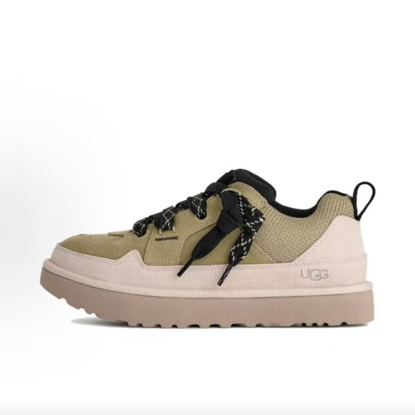 Platform UGG Lo Lowmel Olive Khaki Beige Accent Casual Sneaker