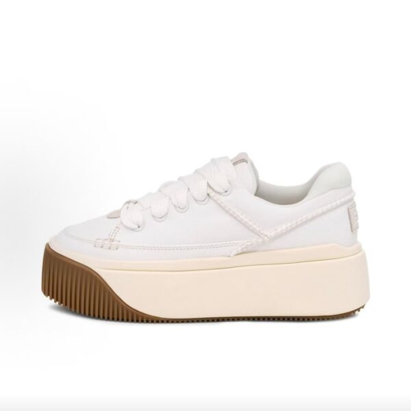 Chunky Platform UGG EZ‑Duzzit White Women’s Canvas Casual Shoe