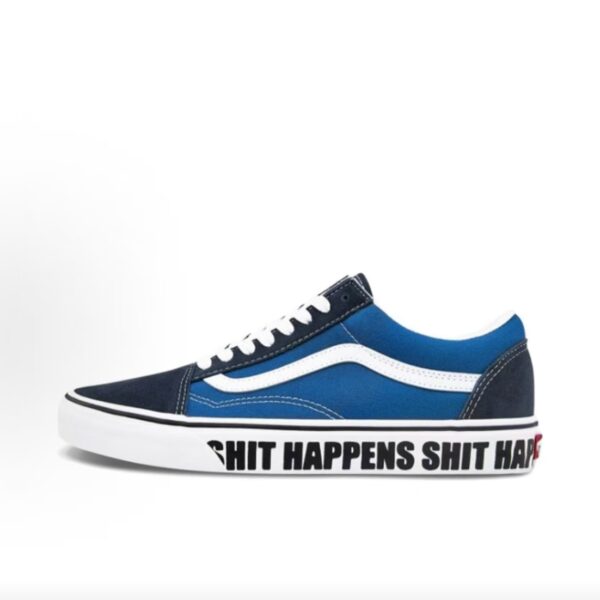 Vans Old Skool Two‑Tone Blue Graphic Print Low‑Top Skate Trainers
