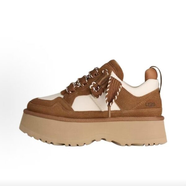 UGG Platform Sneakers Brown Cream Women's Chunky Casual Shoes