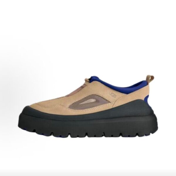 UGG Slip‑On Platform Shoes Beige Blue Lining Chunky Outdoor Trainers