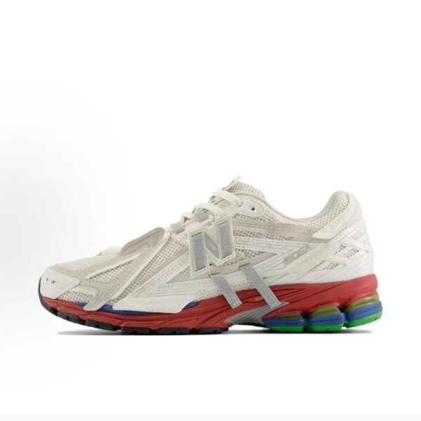 New Balance 1906R Off‑White Grey Red Retro Running Trainers